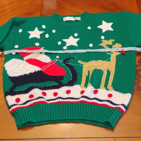Adell Barre Christmas Sweater Green Colorful Knit Festive Women's Large - Picture 6 of 6